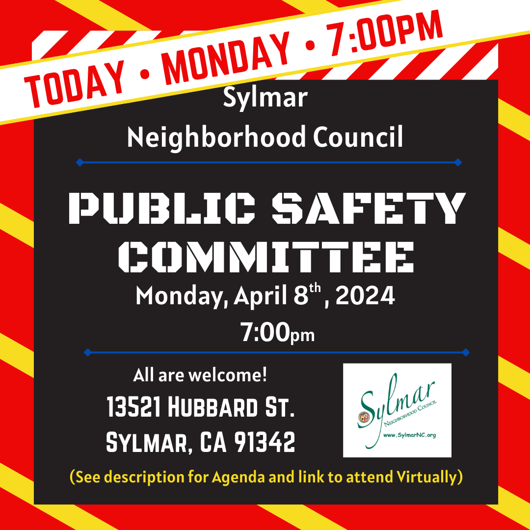 TONIGHT • Monday, April 8th • Public Safety Committee