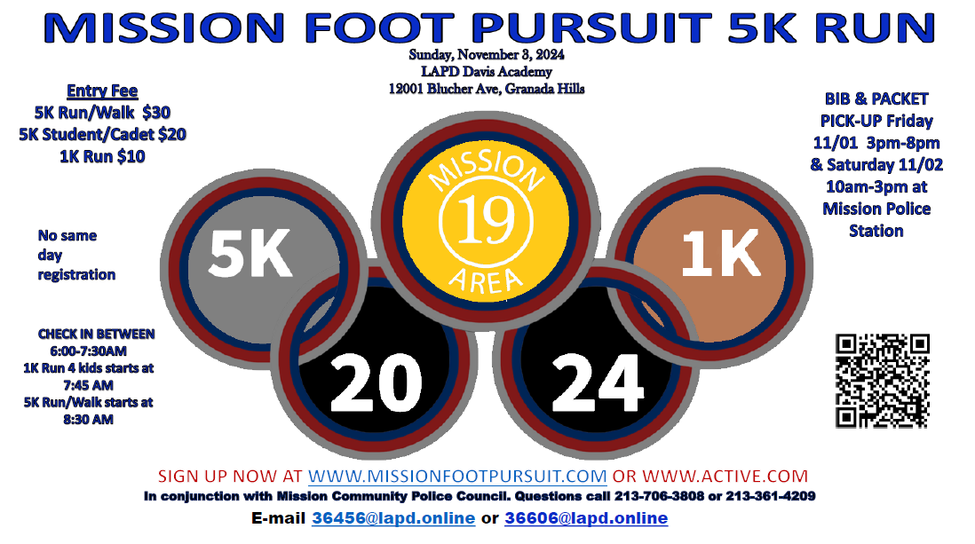 LAPD Mission Foot Pursuit 5K RUN!