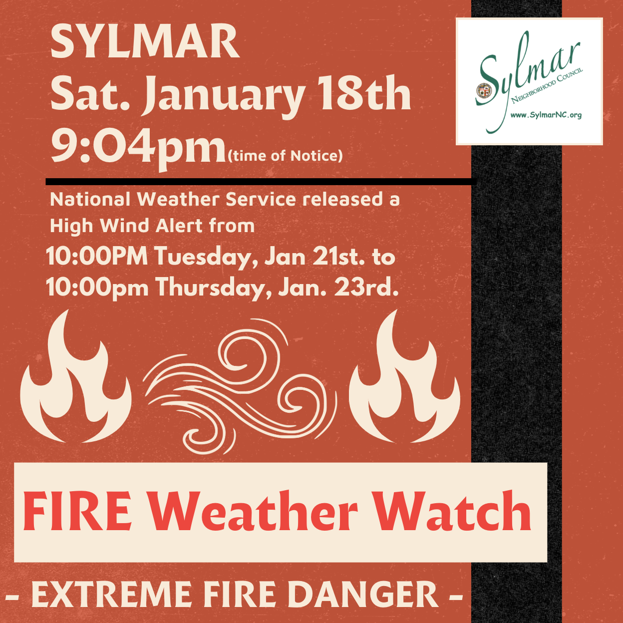 ALERT • Fire Weather Watch • 1-21-25 to 1-23/25