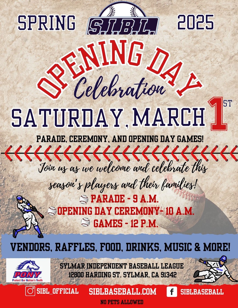 S.I.B.L. Opening Day Celebration • Sat. March 1st!