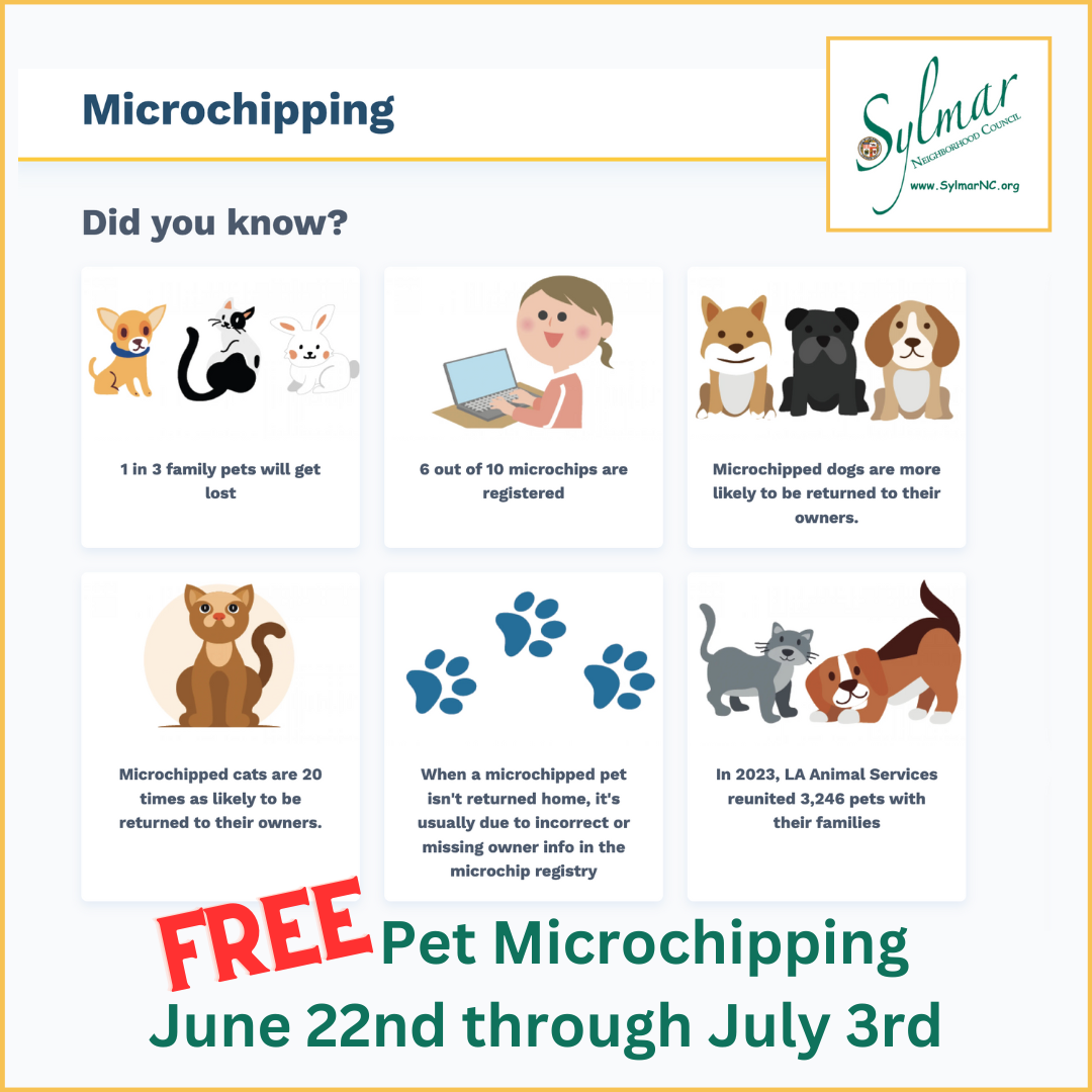 FREE Pet Microchipping • June 22nd -July.  3rd