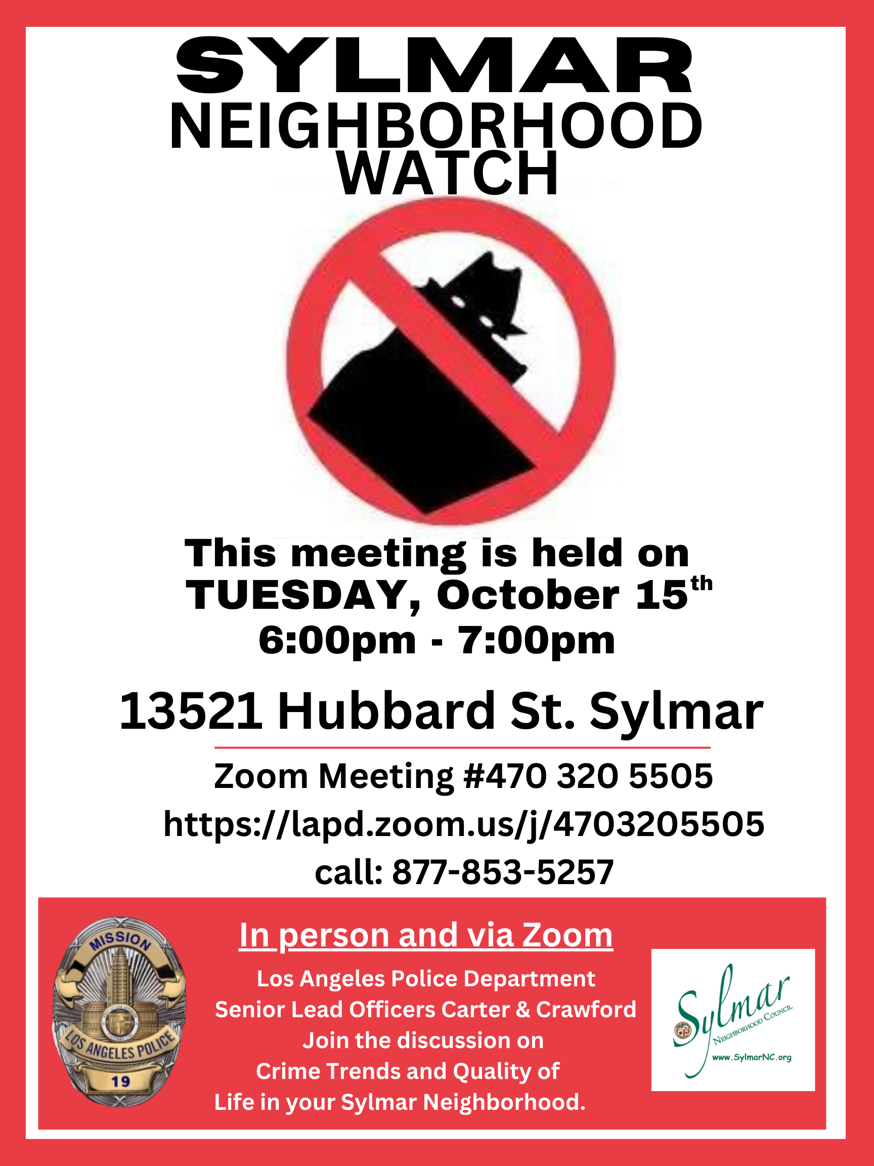 Sylmar / LAPD Community Watch meeting