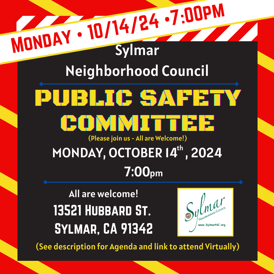 SNC Public Safety Committee • Oct. 14, 2024, 7:00pm