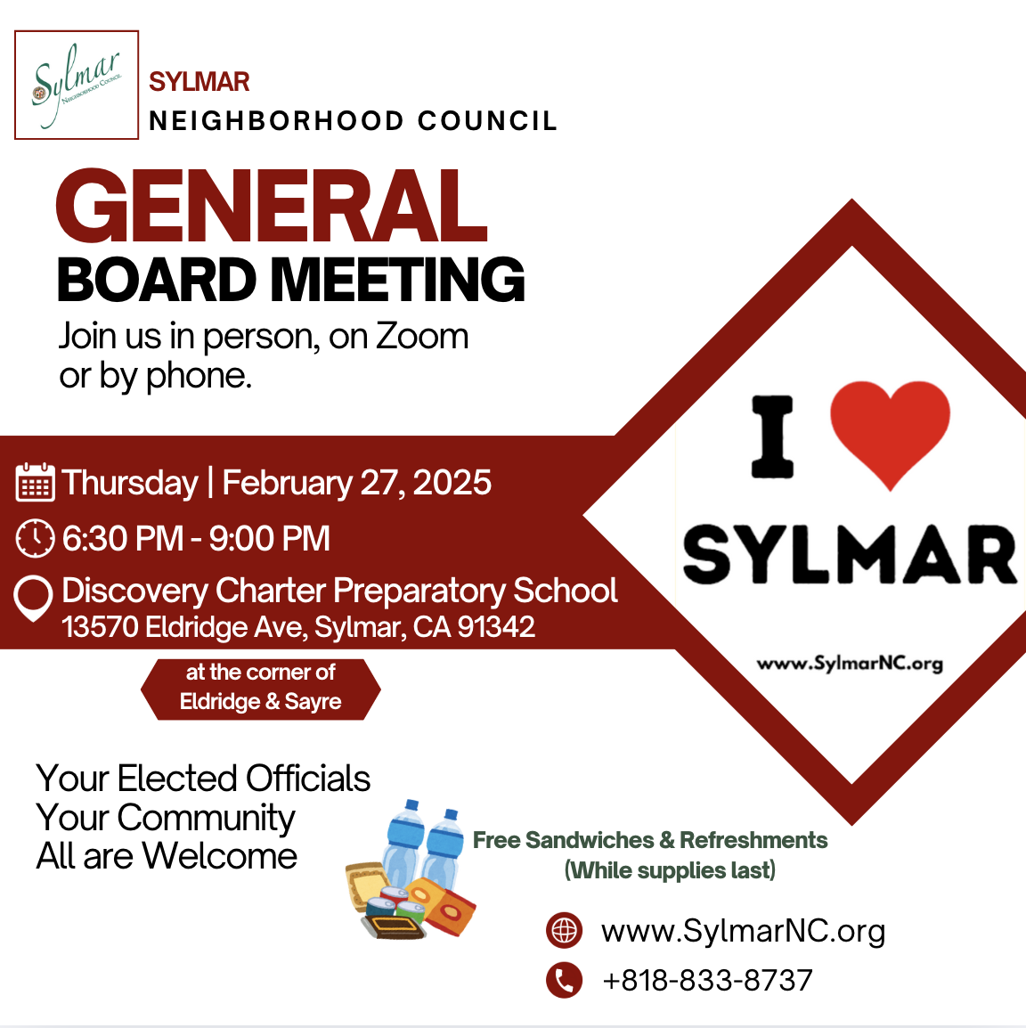 Thursday, February 27th, 2025 at 6:30pm • Sylmar General Meting