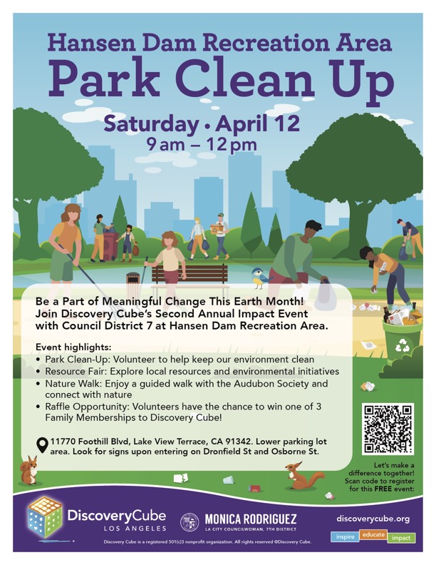 Hansen Dam • Park Clean Up • Sat. April 12th 9a-12p