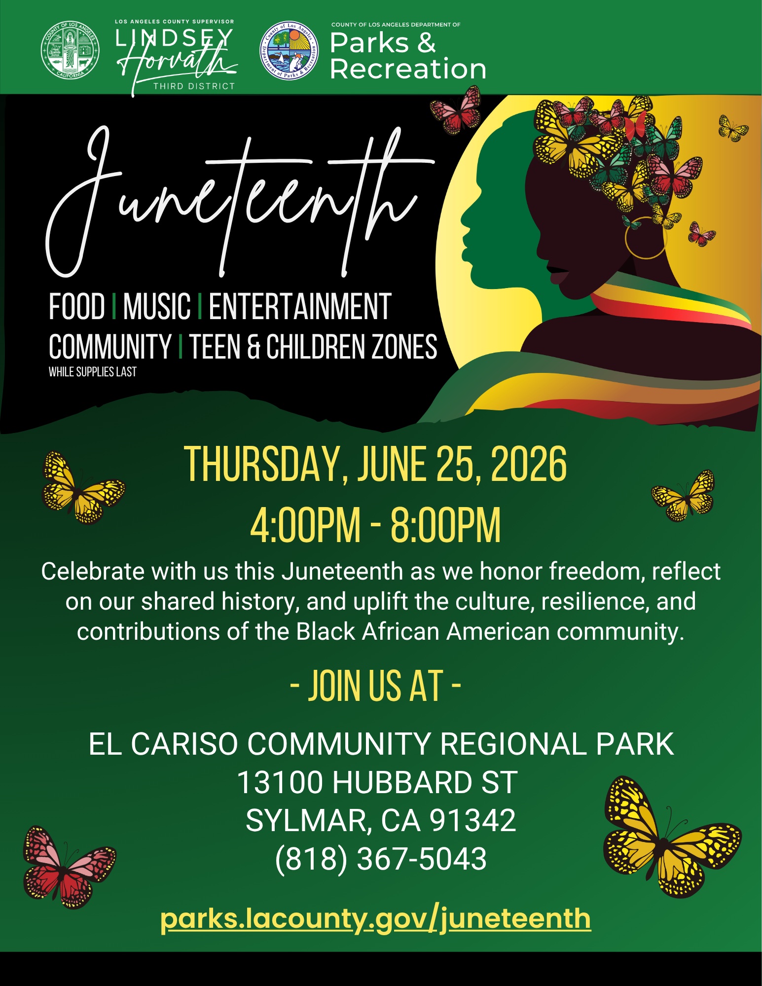 El Cariso Park Juneteenth Celebration - June 25th