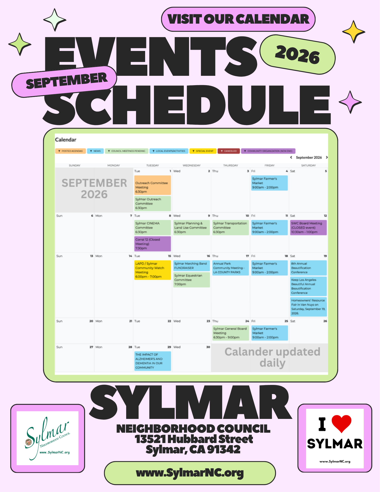 Sylmar Neighborhood Council - Calander