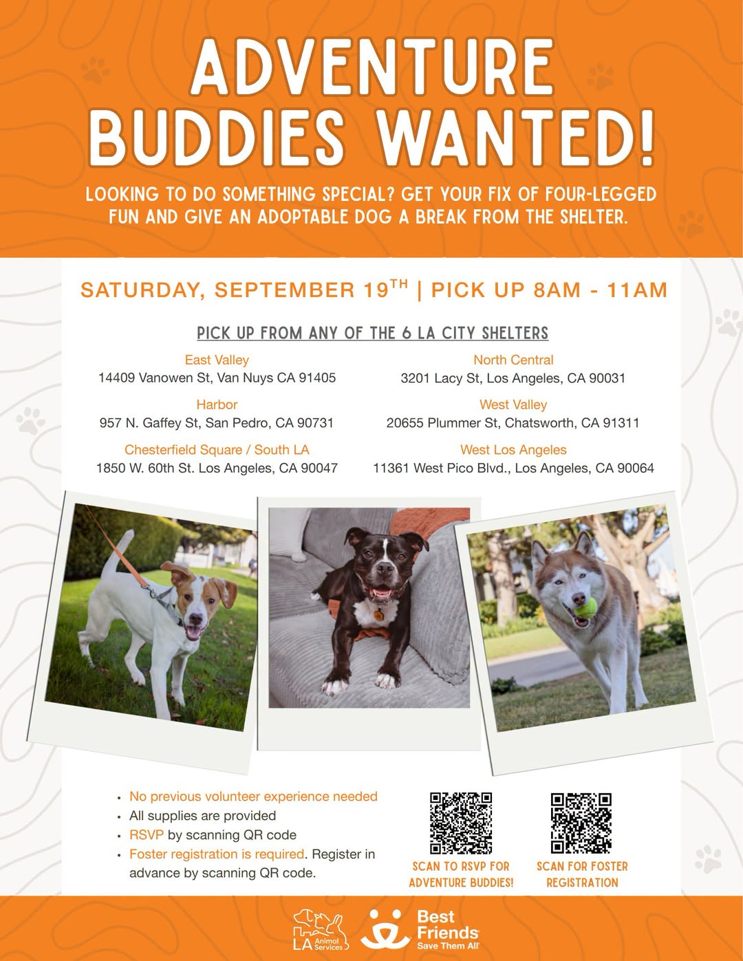 DON'T MISS THIS ONE! - Be a Buddy!!! Sept. 19th - MUST pre-register
