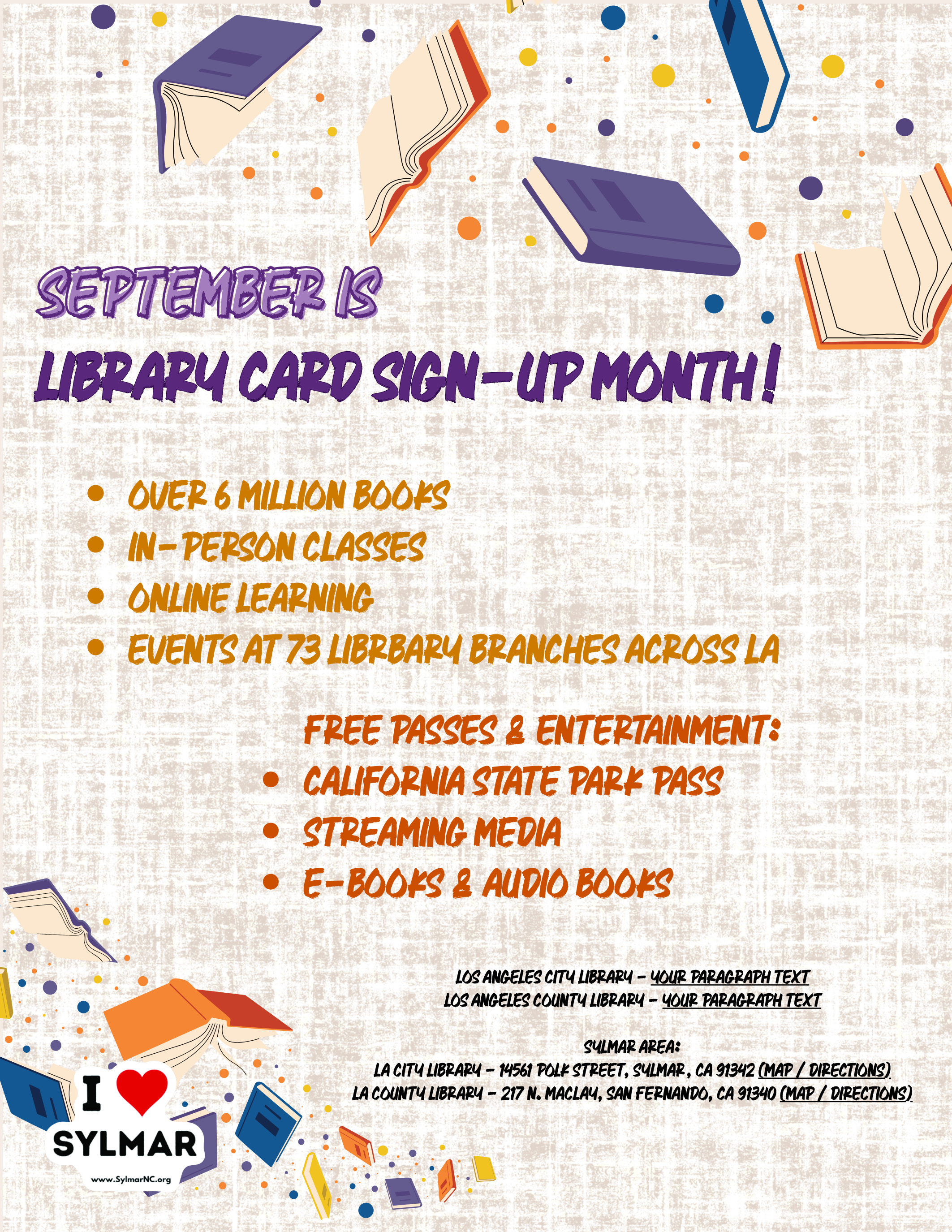 September is - LIBRARY CARD SIGN-UP MONTH!