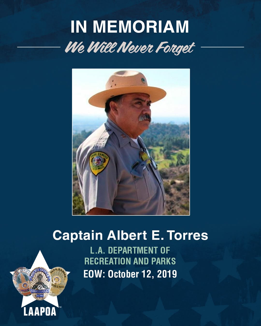 Honoring, L.A. Department of Recreation and Parks Captain Albert E. Torres