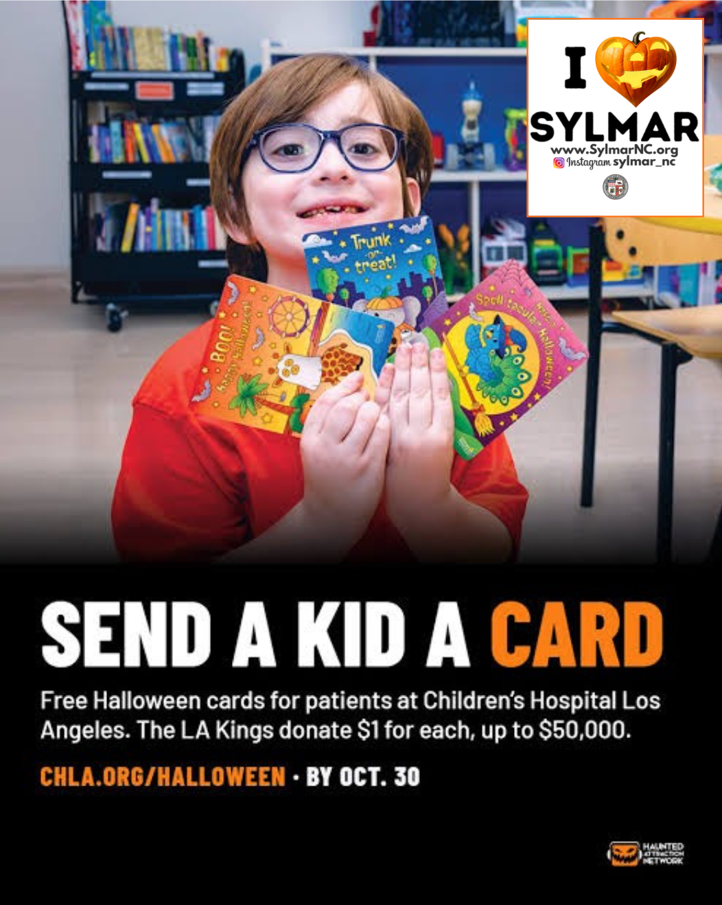 Make a child’s Halloween special by sending a card!